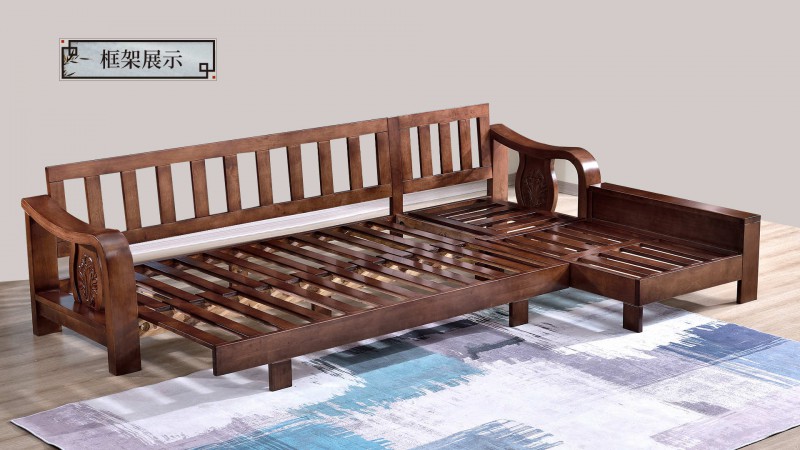 長樂家具北美胡桃色橡膠木602#沙發介紹5