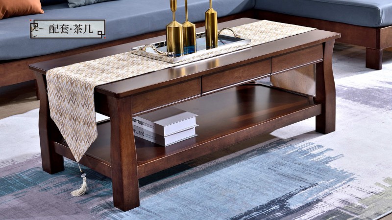 長樂家具北美胡桃色橡膠木602#沙發介紹10