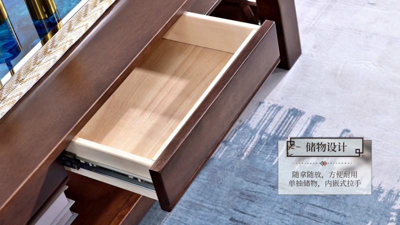 長樂家具北美胡桃色橡膠木602#沙發介紹11