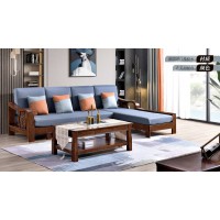 長樂家具北美胡桃色橡膠木602#沙發(fā)