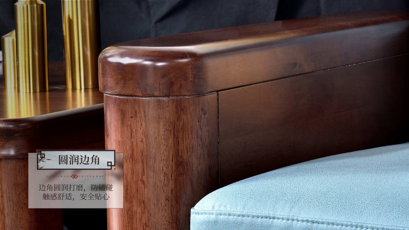 長樂家具北美胡桃色橡膠木1909#沙發介紹6