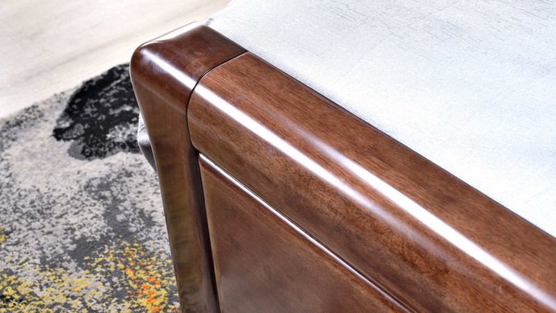 長(zhǎng)樂(lè)家具北美胡桃色橡膠木1652#大床介紹9