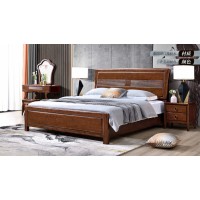 長樂家具北美胡桃色橡膠木2130#大床
