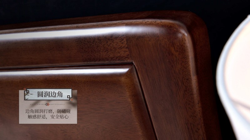 長樂家具北美胡桃色橡膠木2130#大床介紹5
