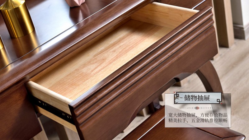 長樂家具北美胡桃色橡膠木2132#大床介紹17