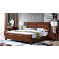 長樂家具北美胡桃色橡膠木2139#大床
