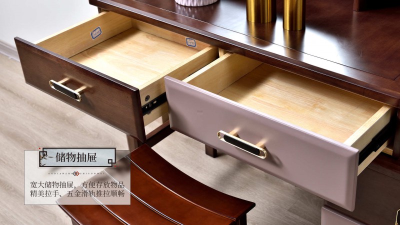 長(zhǎng)樂(lè)家具北美胡桃色橡膠木2136#大床介紹16