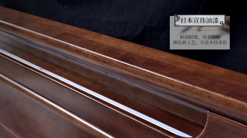 長樂家具北美胡桃色橡膠木2152#大床介紹6