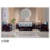 南康新中式實木家具，江西新中式沙發(fā)、電視柜、餐桌椅廠家，大雙囍家具