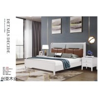 南康現代實木輕奢家具,江西現代輕奢實木床,珍珠白、香檳金色實木床廠家,興亞木業