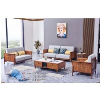 世華現代輕奢紅檀木家具：9015#1+2+3沙發、9013#長茶幾、9013#小圓幾