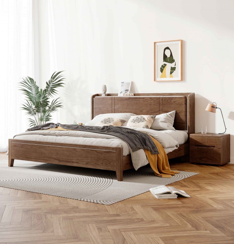 L2602#功能床（胡桃色）、L262#床頭柜