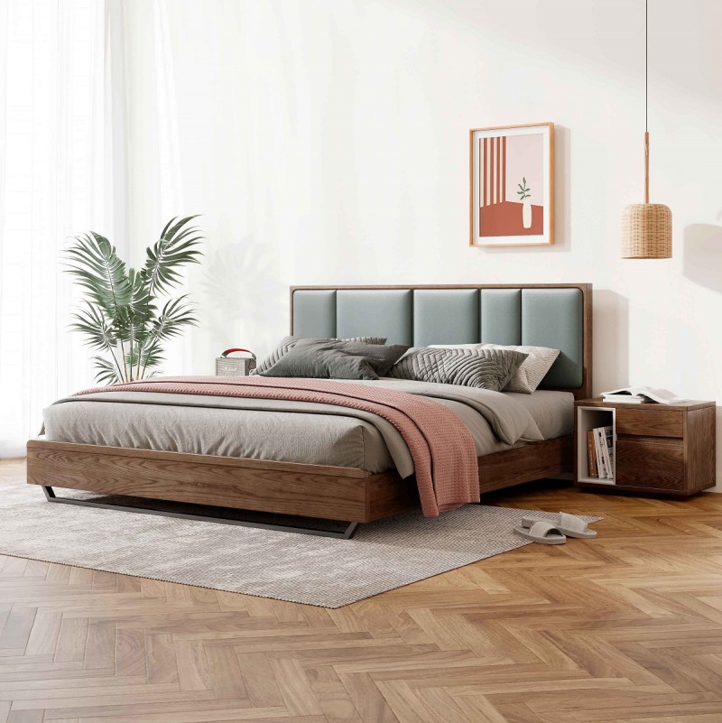 L2601#形象床（胡桃色）、L263#床頭柜