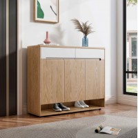 朗朝現代極簡白蠟木家具：L2852#鞋柜（原木色）