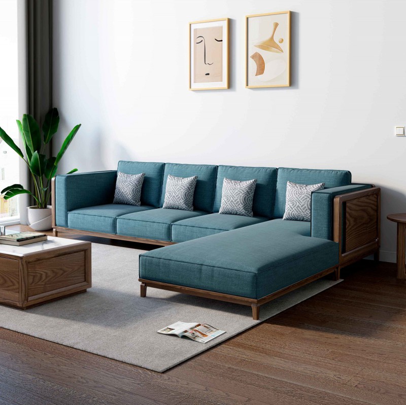 L2801#轉角沙發（胡桃色）、L281#長茶幾