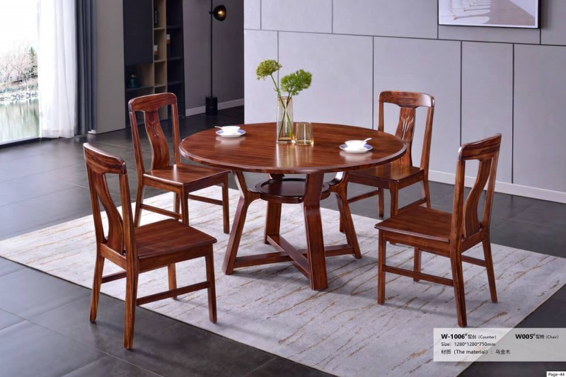 烏金木W-1006#餐臺、W005#餐椅