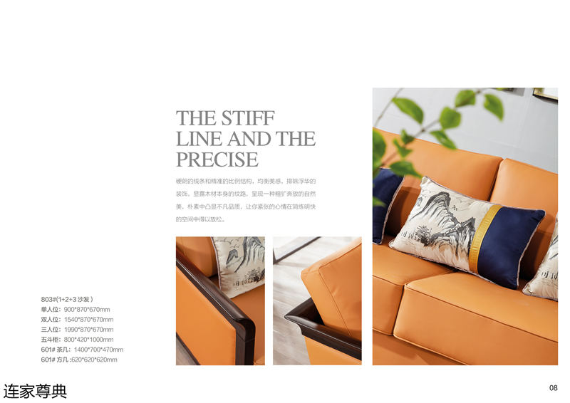 江西南康連家尊典現代中式白蠟木家具6