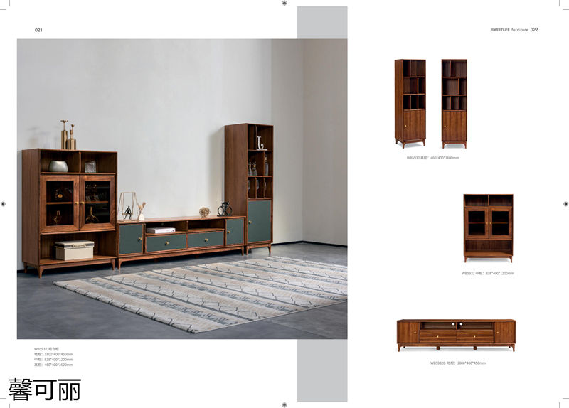 馨可麗現(xiàn)代極簡(jiǎn)輕奢烏金木家具10