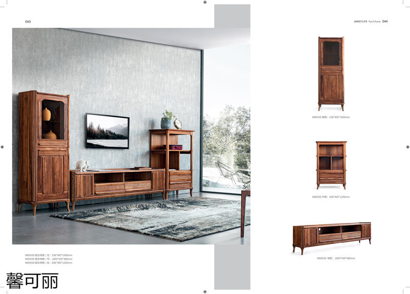 馨可麗現(xiàn)代極簡(jiǎn)輕奢烏金木家具21