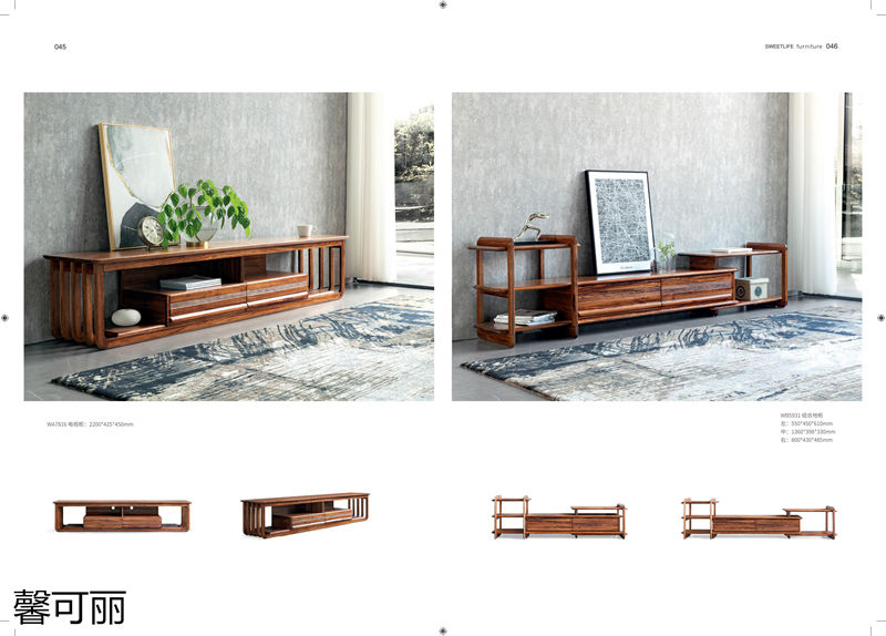 馨可麗現(xiàn)代極簡(jiǎn)輕奢烏金木家具22