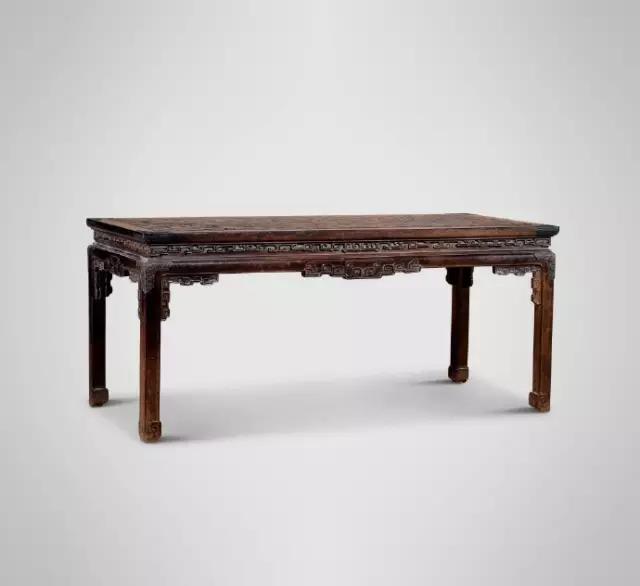 清乾隆紫檀嵌冰梅紋炕桌