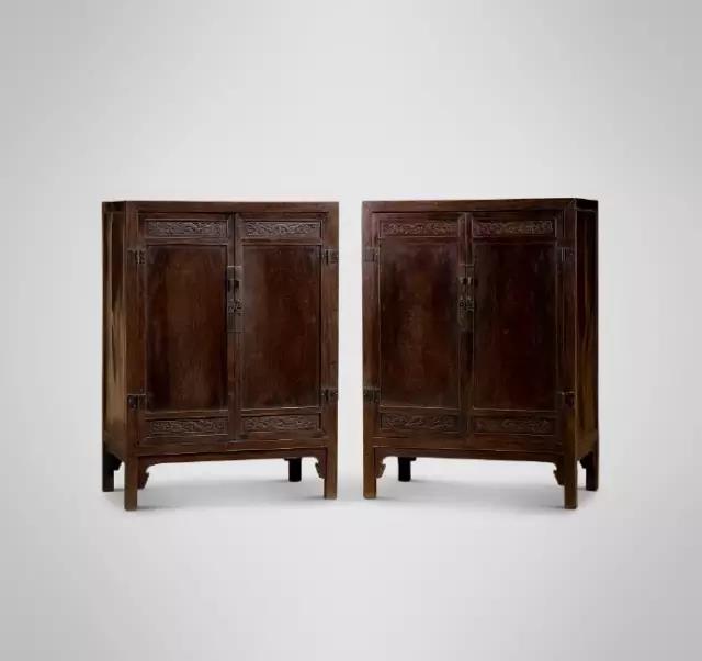 清早期雞翅木龍紋小書柜