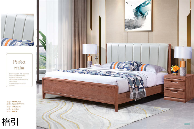 晶品家具&middot; 格引現(xiàn)代中式金絲檀木套房家具9