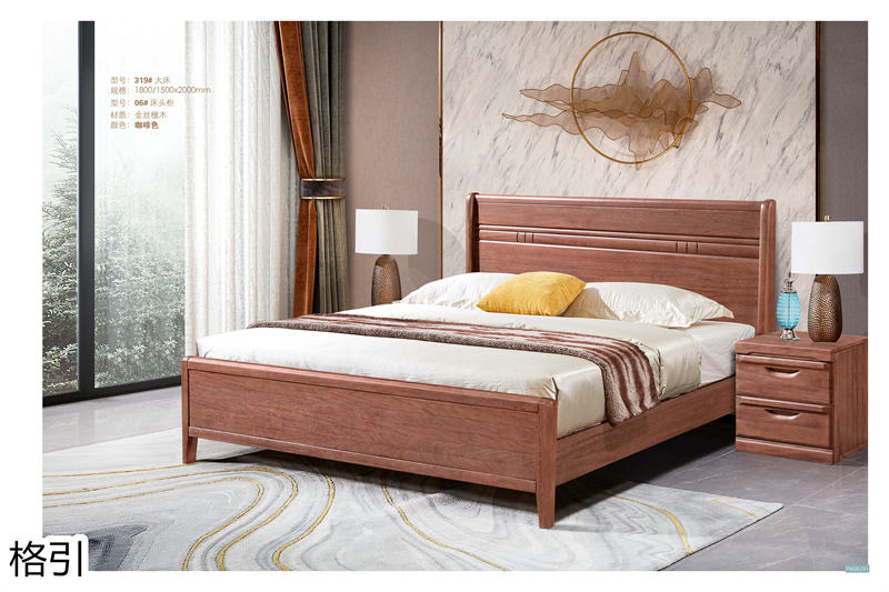 晶品家具&middot; 格引現(xiàn)代中式金絲檀木套房家具10