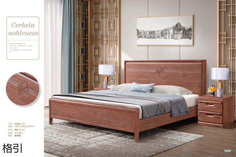 晶品家具&middot; 格引現(xiàn)代中式金絲檀木套房家具12