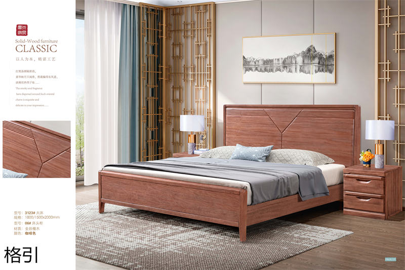 晶品家具&middot; 格引現(xiàn)代中式金絲檀木套房家具13