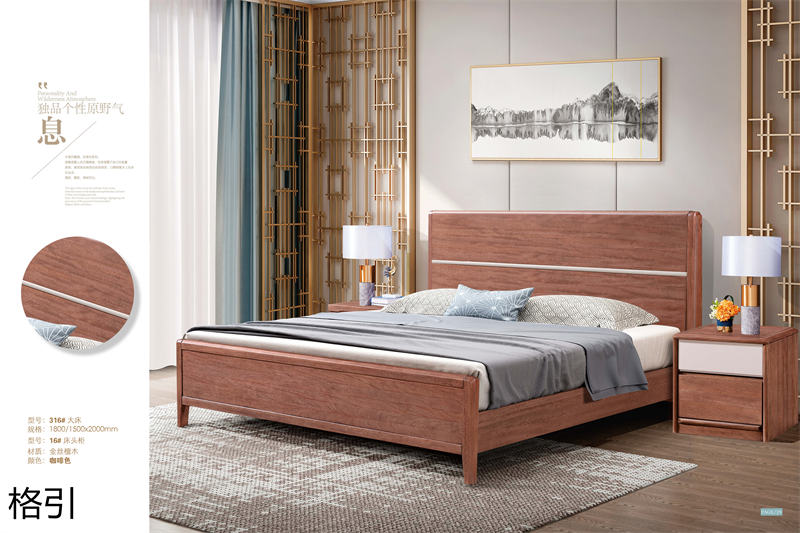 晶品家具&middot; 格引現(xiàn)代中式金絲檀木套房家具14