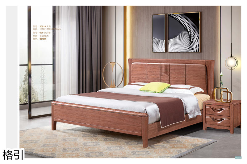 晶品家具&middot; 格引現(xiàn)代中式金絲檀木套房家具17