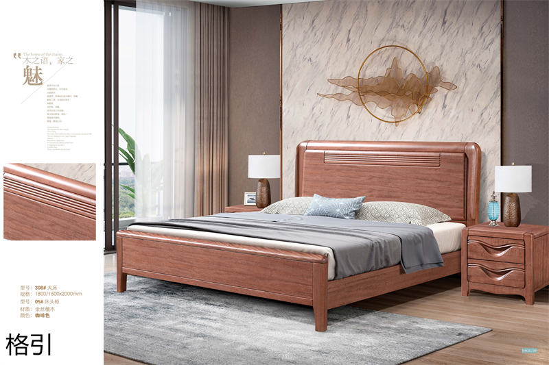 晶品家具&middot; 格引現(xiàn)代中式金絲檀木套房家具19