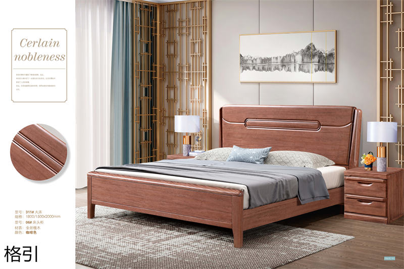 晶品家具&middot; 格引現(xiàn)代中式金絲檀木套房家具20