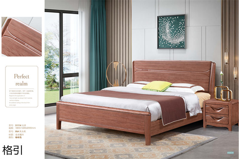 晶品家具&middot; 格引現(xiàn)代中式金絲檀木套房家具23