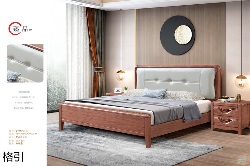 晶品家具&middot; 格引現(xiàn)代中式金絲檀木套房家具26