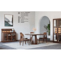 艾美儷家可可西里現代極簡黑金檀木家具：餐桌KK5101#(多邊形造型)、餐椅KK3501#