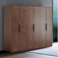 艾美儷家可可西里現代極簡黑金檀木家具：六門衣柜KK2101#