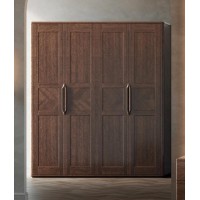 艾美儷家可可西里現代極簡黑金檀木家具：四門衣柜KK2101#