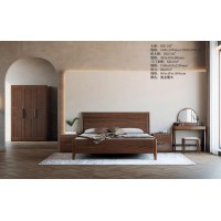 艾美儷家可可西里現(xiàn)代極簡(jiǎn)黑金檀木家具：大床KK1102#