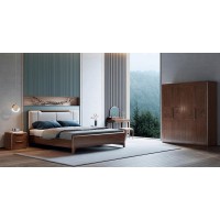 艾美儷家可可西里現代極簡黑金檀木家具：大床KK1101#