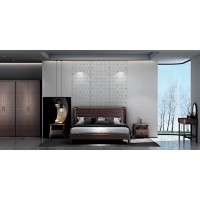 艾美儷家可可西里現(xiàn)代極簡(jiǎn)黑金檀木家具：大床KK1119#