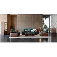 艾美儷家可可西里現(xiàn)代極簡(jiǎn)黑金檀木家具：沙發(fā)KK3110#、長(zhǎng)茶幾KK3302#、方茶幾KK3305#