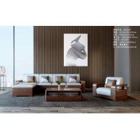 艾美儷家可可西里現(xiàn)代極簡(jiǎn)黑金檀木家具：轉(zhuǎn)角沙發(fā)KK3208#、長(zhǎng)茶幾KK3301#