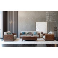 艾美儷家可可西里現(xiàn)代極簡(jiǎn)黑金檀木家具：沙發(fā)KK3101#、長茶幾KK3308#、方茶幾KK3305#