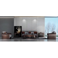 艾美儷家可可西里現(xiàn)代極簡(jiǎn)黑金檀木家具：沙發(fā)KK3111#、方茶幾KK3313#