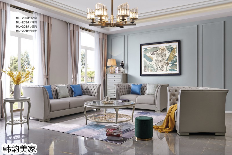 韓韻美家·莫蘭迪灰系列美式輕奢家具4