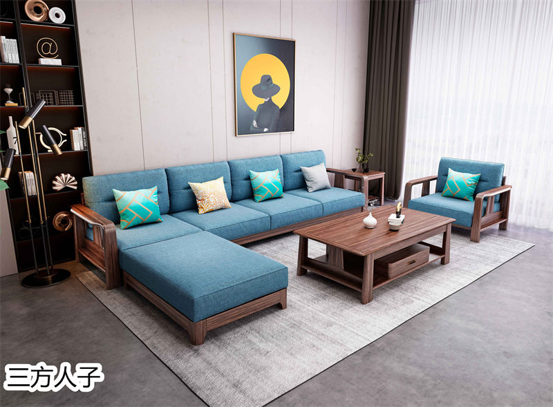 三方人子現代極簡風格烏金木家具2