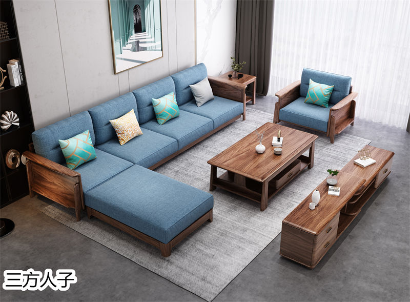 三方人子現代極簡風格烏金木家具4