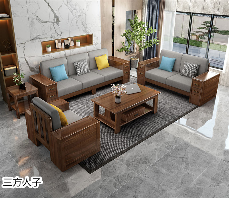 三方人子現代極簡風格烏金木家具9